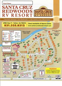 Santa Cruz Redwoods RV Resort Park Map & Guest Guide